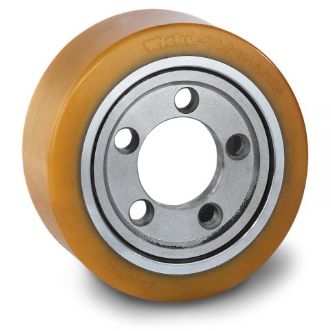 Drive wheel for electric pallet truck 250mm from polyurethane Flange application with 5 holes for machines Still-Wagner,Linde