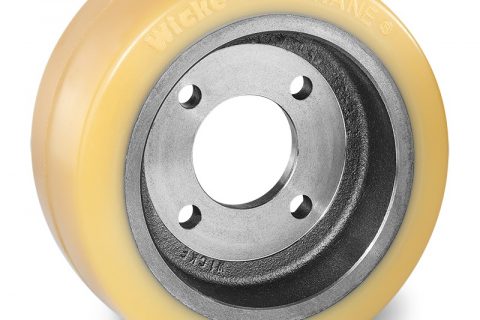 Drive wheel for electric pallet truck 230mm from polyurethane Flange application with 4 holes for machines Linde