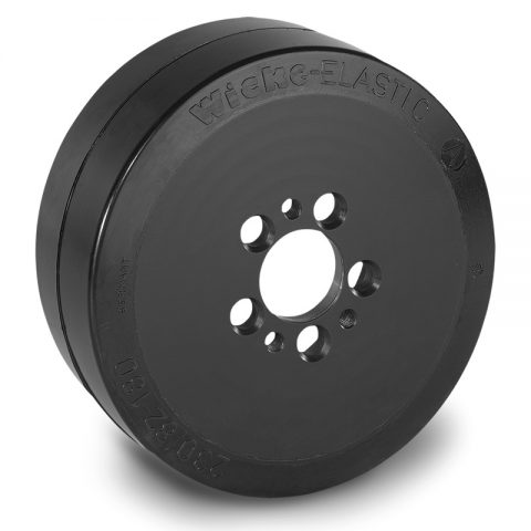 Drive wheel for electric pallet truck 230mm from Elastic Rubber Flange application with 5 holes for machines Jungheinrich
