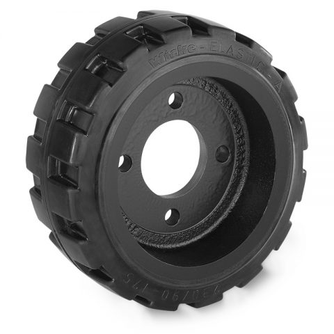 Drive wheel for electric pallet truck 230mm from Elastic Rubber Flange application with 4 holes for machines Linde