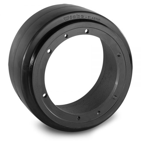 Drive wheel for electric pallet truck 270mm from Elastic Rubber Flange application with 6 holes for machines Jungheinrich