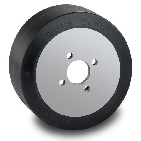 Drive wheel for electric pallet truck 250mm from Elastic Rubber Flange application with 4 holes for machines Linde,Pimespo