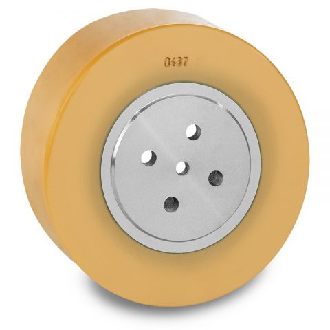 Drive wheel for electric pallet truck 200mm from polyurethane Flange application with 4 holes for machines Jungheinrich,MIC