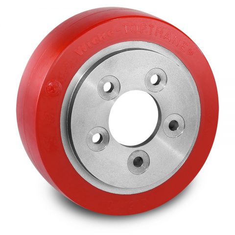 Drive wheel for electric pallet truck 215mm from polyurethane Flange application with 5 holes for machines BT