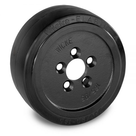 Drive wheel for electric pallet truck 230mm from Elastic Rubber Flange application with 5 holes for machines Linde