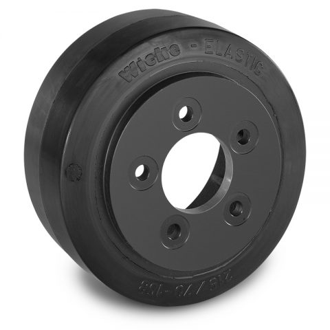 Drive wheel for electric pallet truck 215mm from Elastic Rubber Flange application with 5 holes for machines BT