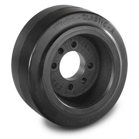 Drive wheel for electric pallet truck 200mm from Elastic Rubber Flange application with 4 holes for machines Jungheinrich