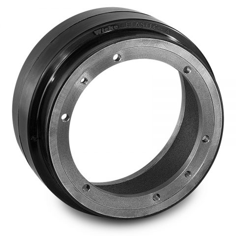 Drive wheel for electric pallet truck 260mm from Elastic Rubber Flange application with 6 holes for machines Jungheinrich