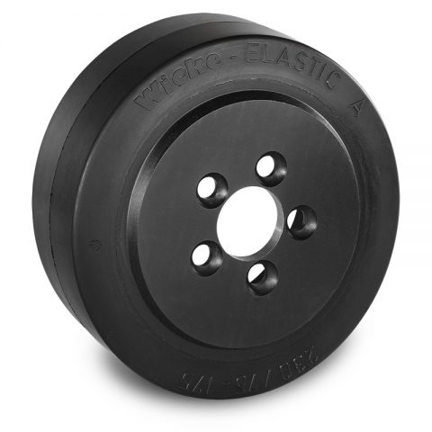 Drive wheel for electric pallet truck 230mm from Elastic Rubber Flange application with 5 holes for machines Still-Wagner