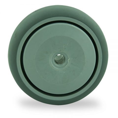 Wheel 75mm for light trolleys made from grey rubber,single precision ball bearing.