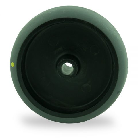 Wheel 125mm for light trolleys made from electric conductive grey rubber,plain bearing.