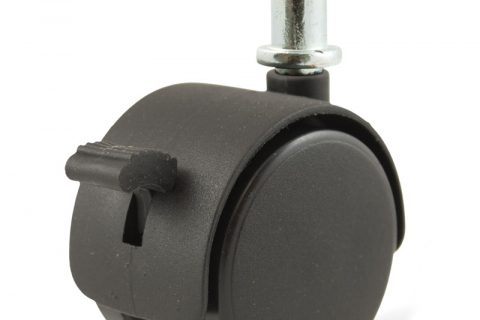 Wheel for furniture and office chair with stοpper 50mm with stem 11x22