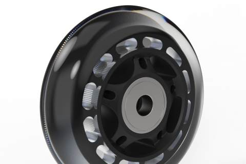 Wheel 75mm for light trolleys made from Polyurethane, silicon ,ball bearings.