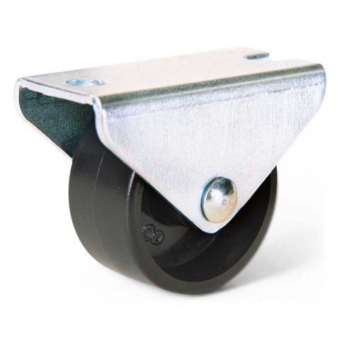 Small fixed wheel for furniture 45mm with top plate 67x24mm