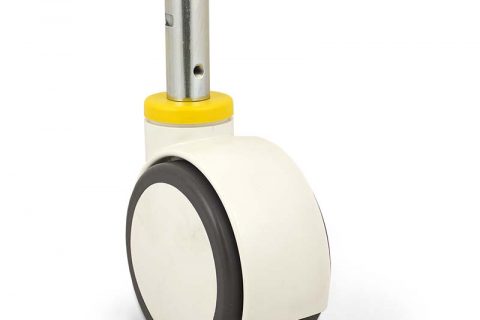 Double castor for hospital bed 150mm with directional lock, wheel polyurethane with rim of polyurethane