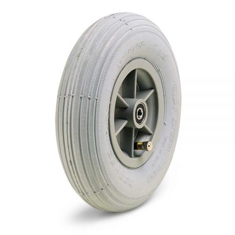 Wheel for wheelchair 175mm with grey rubber and ball bearings