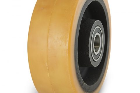 Support wheel for electric pallet truck 180mm from polyurethane with ball bearings for machines Linde and axle 25mm