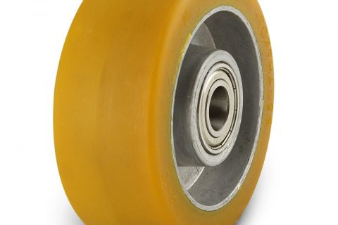 Support wheel for electric pallet truck 125mm from polyurethane with ball bearings for machines Linde and axle 25mm