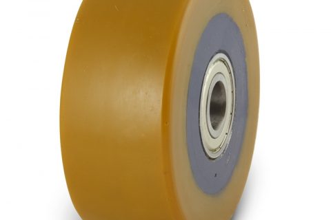 Support wheel for electric pallet truck 100mm from polyurethane with ball bearings for machines Jungheinrich,Steinbock and axle 20mm