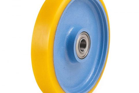 Steering wheel for hand pallet truck 180mmX50mm from elastic polyurethane with ball bearings and bore 20mm
