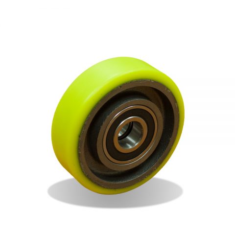 Wheels for elevators 100mm. Polyurethane thread with cast iron rim and Double ball bearings