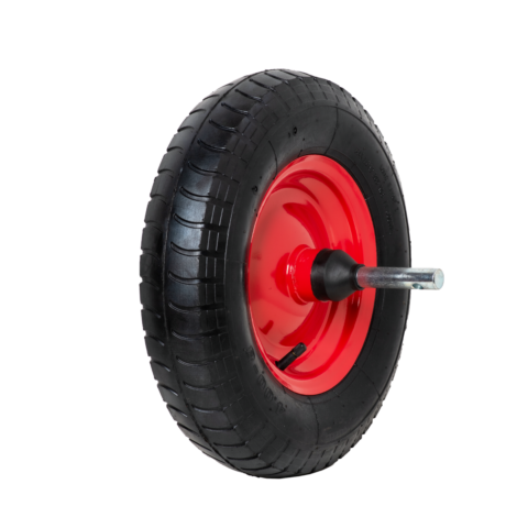 Loose wheels for trolleys.Pneumatic black rubber with steel rim and Double ball bearings with axle