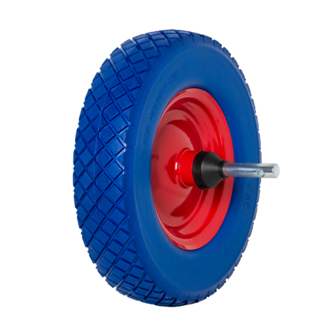 Loose wheels for trolleys.PU foam filled with steel rim and Double ball bearings with axle